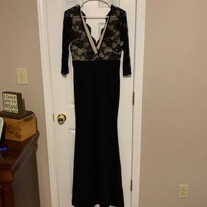 Saves by the Dress Black Lace Maxi with 3/4 sleeve